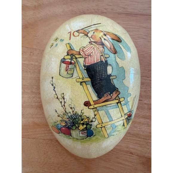 Nestler Other - Vintage Nestler Germany Easter Egg – Rabbit on Ladder Scene Paper Mache